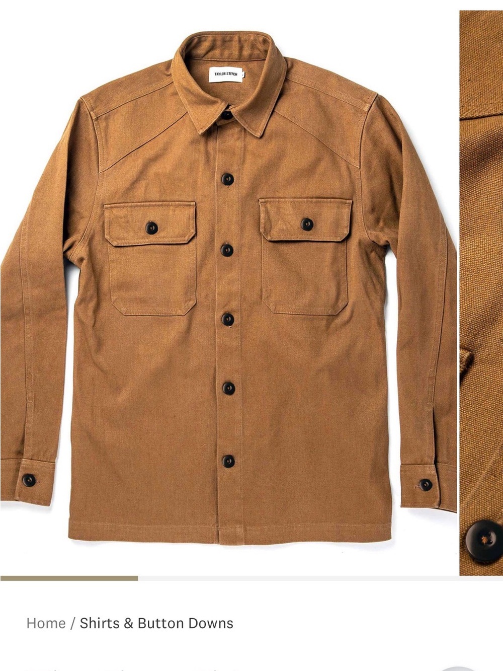 Taylor Stitch Men's Shop Shirt Jacket - Tobacco Boss Duck